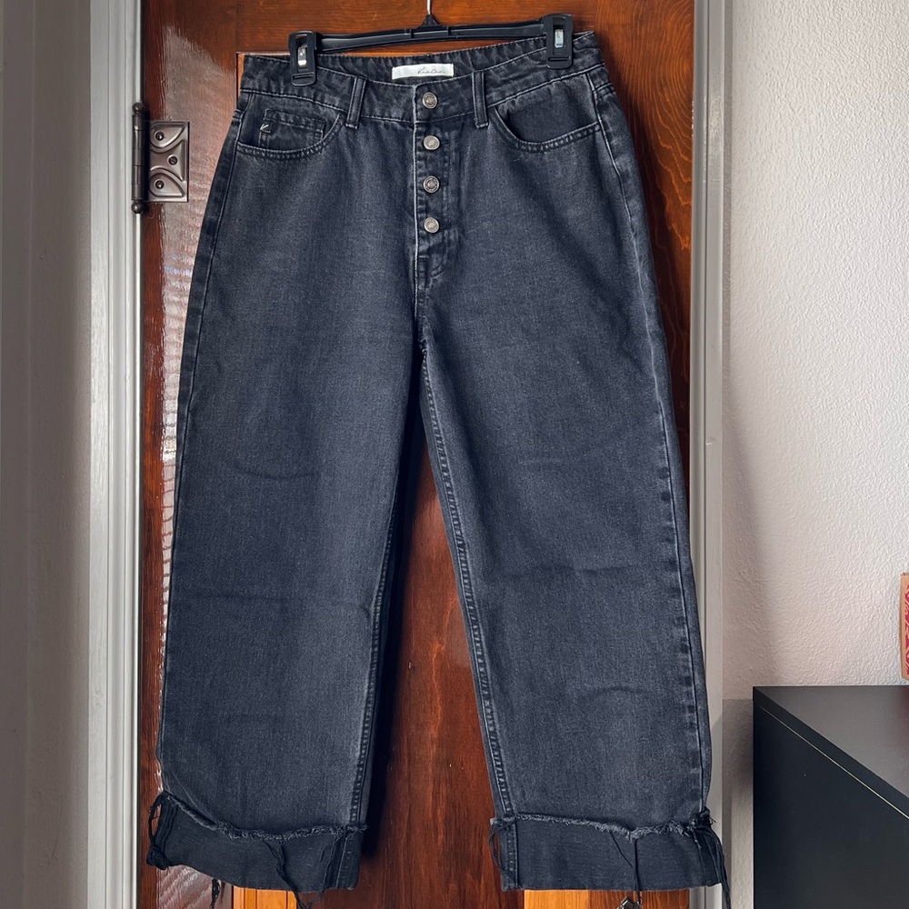 KanCan Black High Rise Wide Leg Denim Jeans